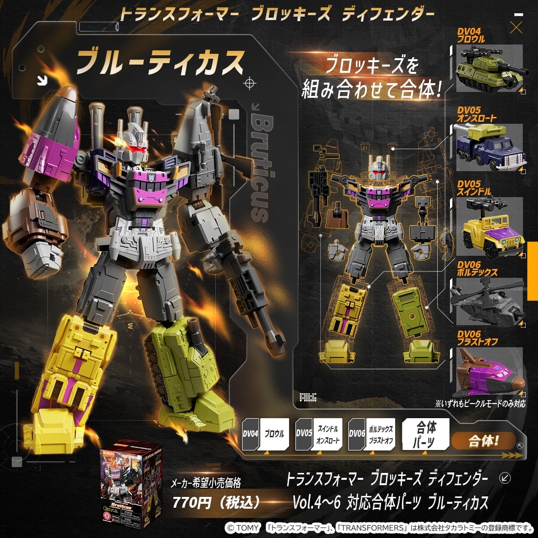数量限定】トランスフォーマー ブロッキーズ ディフェンダー Vol.4～6