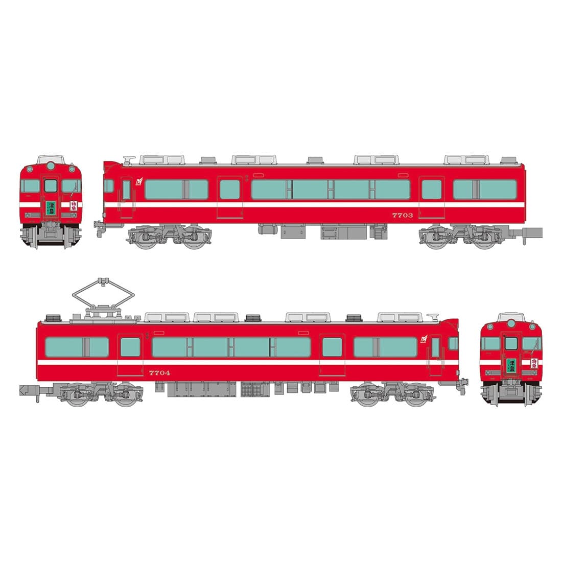鉄道コレクション 名古屋鉄道7700系白帯車2両セットA