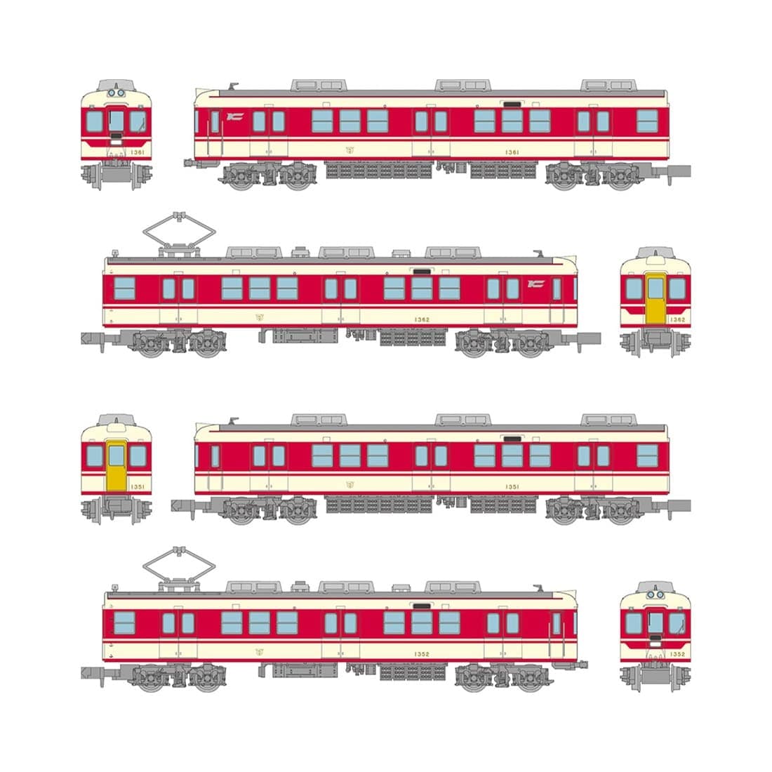 鉄道コレクション 神戸電鉄デ1350形(新塗装) 4両セット