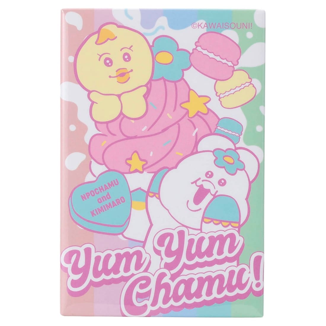 んぽちゃむ スクエア型缶バッジ ホイップクリーム