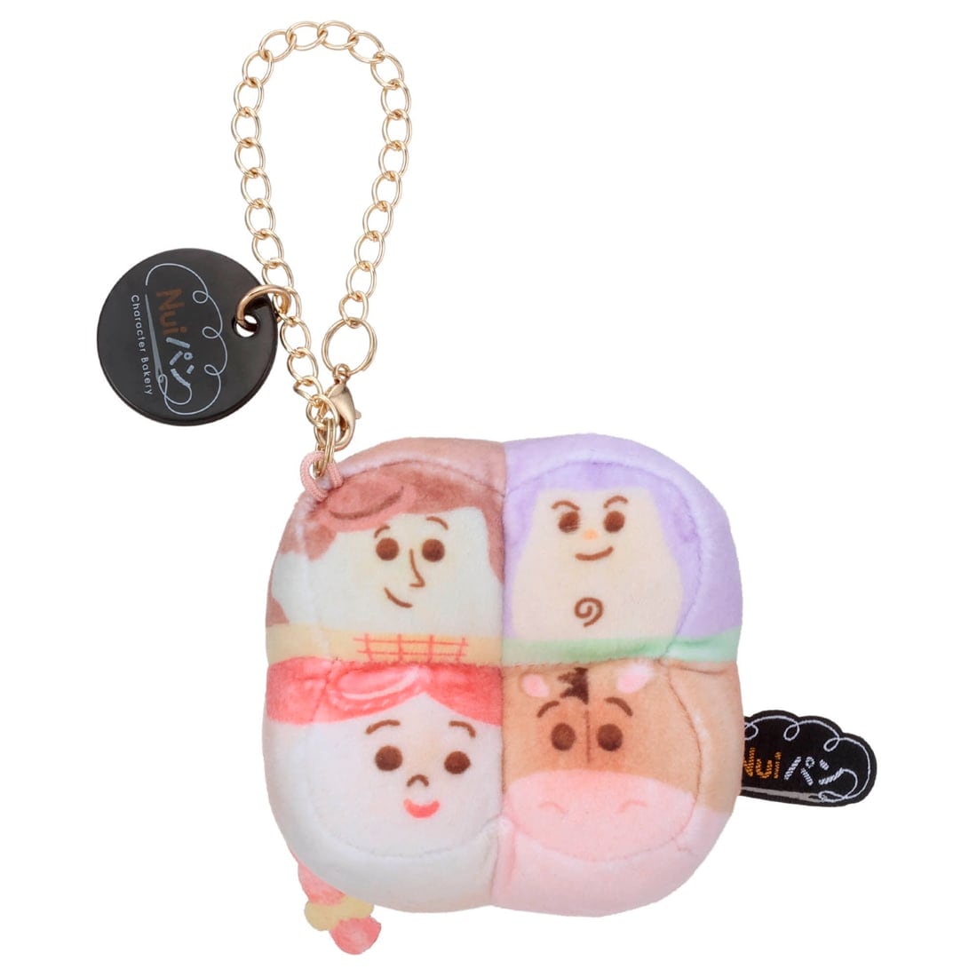 ピクサーキャラクター Nuiパン チェーンストラップマスコット ちぎりパン ウッディ･バズ･ジェシー･ブルズアイ