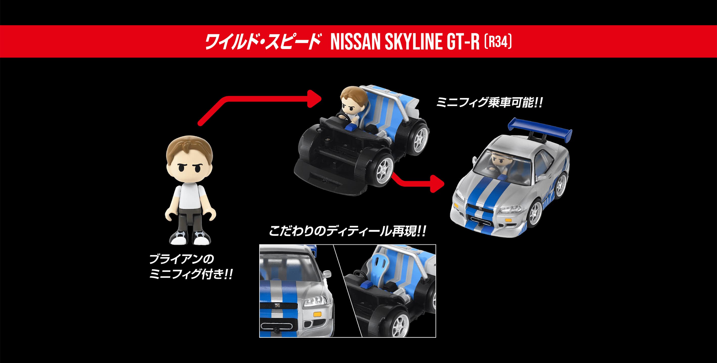 Q�r���b�W QV-02 ���C���h�E�X�s�[�h NISSAN SKYLINE GT-R (R34)