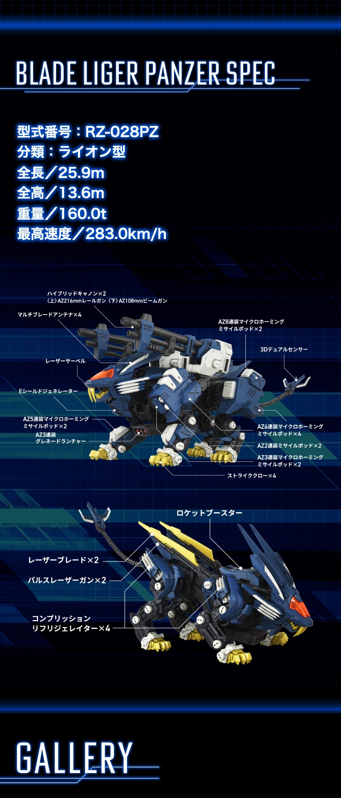 Realize RMZ-016 Blade Liger Panzer (ZBF) ZOIDS